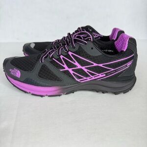 NEW IN BOX The North Face Women's Black and Purple Trail Running Shoes Size 6.5